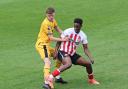 Sunderland U21s striker Trey Ogunsuyi in action against Wolves.